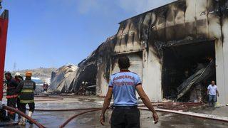 Başkentte depo yangını