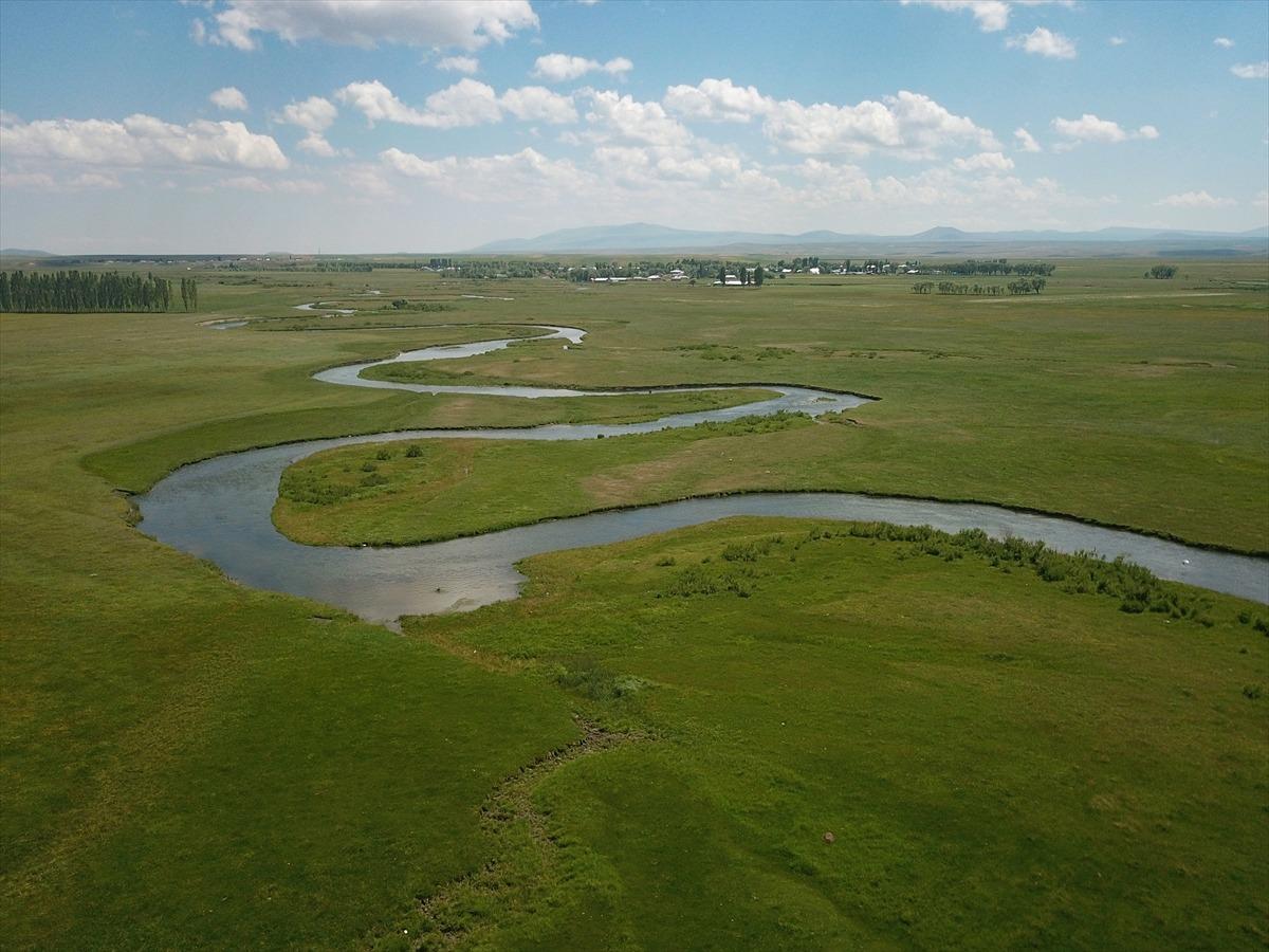 Kars'ta menderesler doyumsuz bir manzara sunuyor