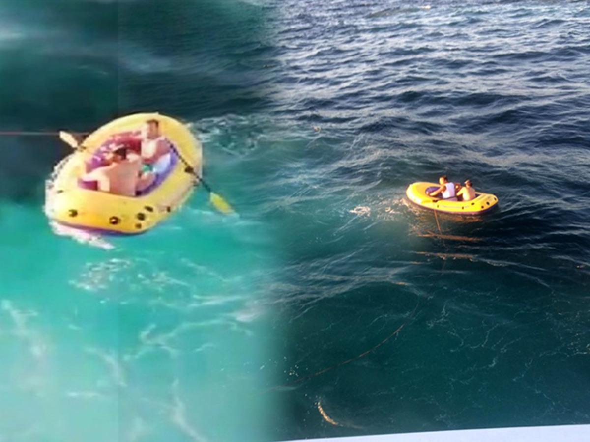Marmara'nın ortasında şişme oyuncak botla 5 saat kurtarılmayı beklediler