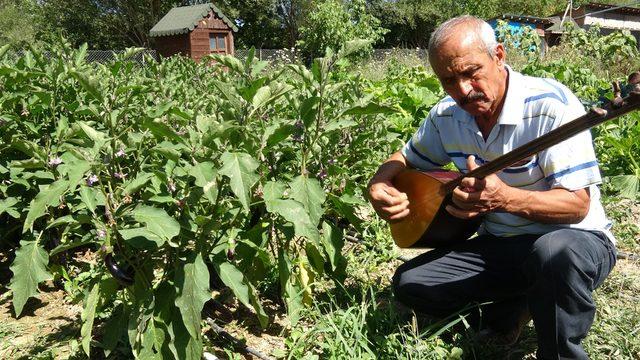 Verimin artması için bahçesinde ve kümesinde saz çalıyor