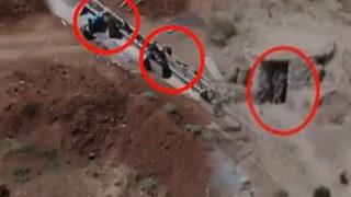 Terör örgütü PKK/PYD'nin Ayn el-Arab'daki mevzi ve sığınakları görüntülendi