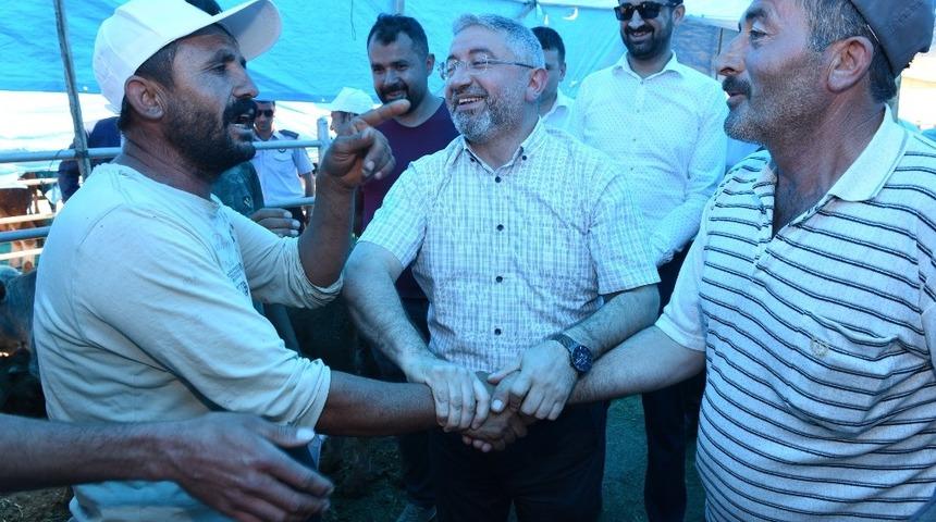 Başkan Aşgın&rsquo;dan, Hayvan Pazarında inceleme