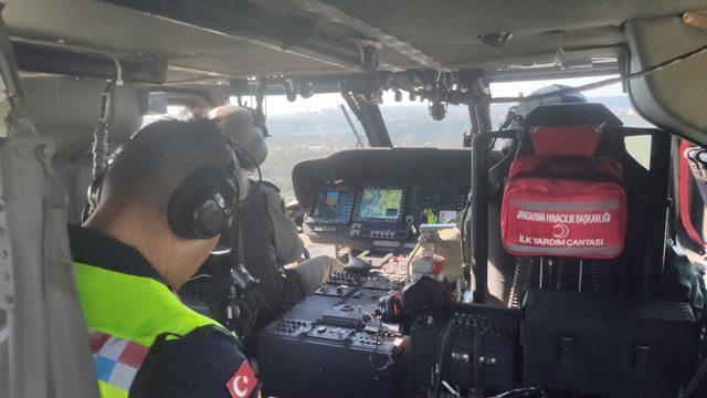 jandarmadan helikopterle trafik denetimi