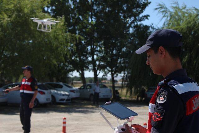 Jandarmadan dronlu trafik ve asayiş denetimi