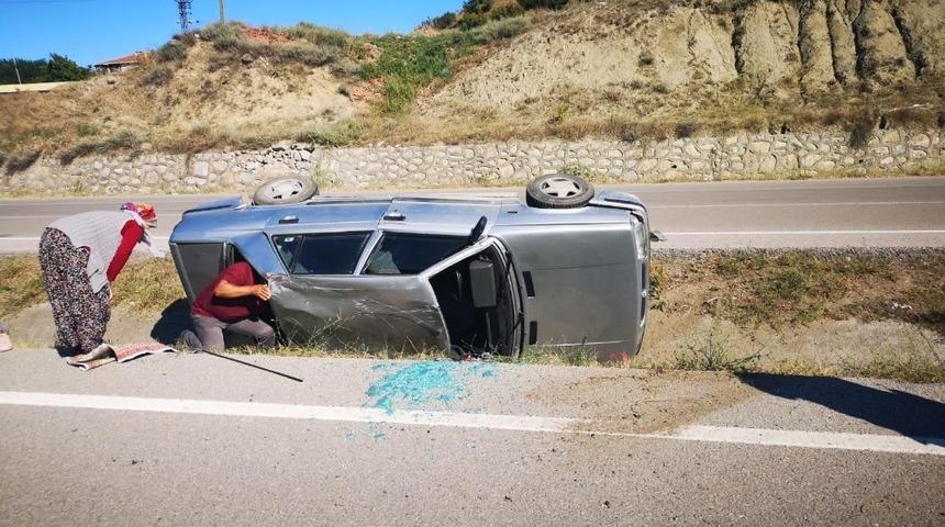Otomobil refüjde takla attı: 1 yaralı