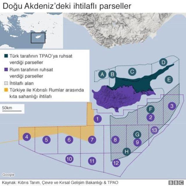 Doğu Akdeniz'deki ihtilaflı parseller