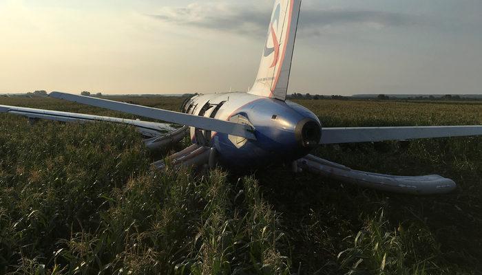 234 kişiyi taşıyan yolcu uçağı mısır tarlasına acil iniş yaptı