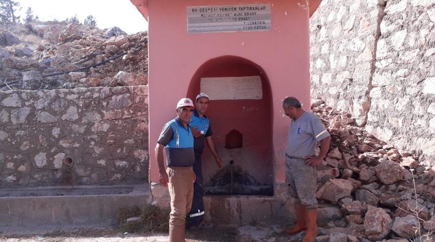 133 yıllık &ccedil;eşmenin suyu yeniden aktı