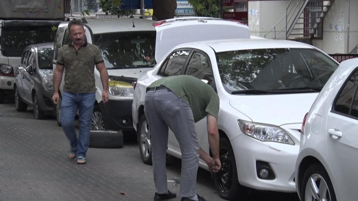 İstanbul'da 10 aracın lastiğini patlatıp ka&ccedil;tılar
