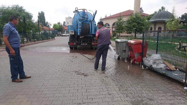 Aslanapa’da çöp konteynerleri ilaçlanıyor