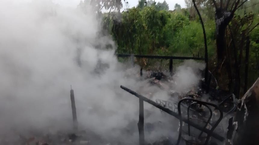 Çarşamba’da baraka yangını