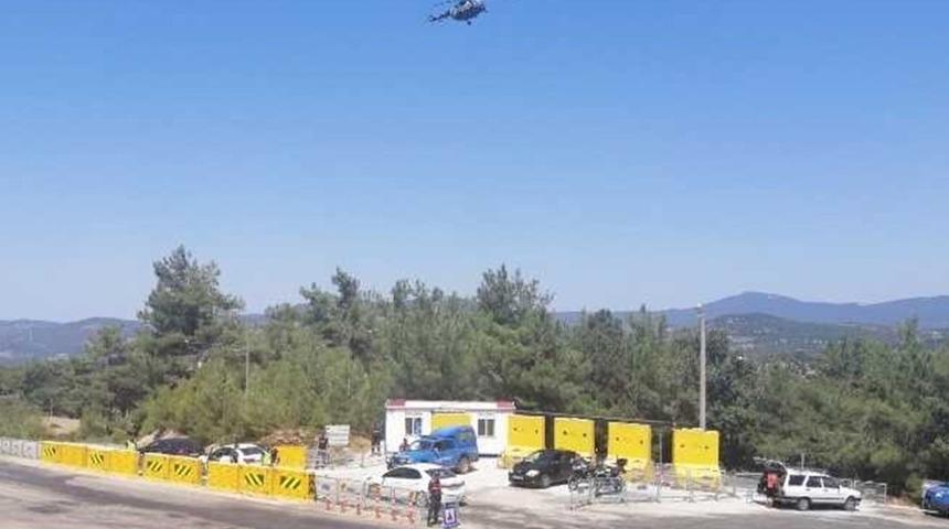 &Ccedil;anakkale&rsquo;de helikopter ile havadan trafik denetimi