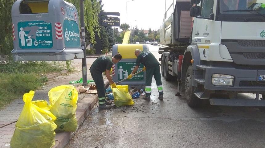 Çankaya’nın emekçileri sokakları parlatıyor