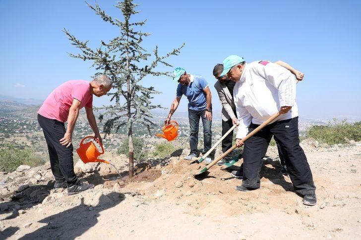 Talas belediye meclis üyeleri Ali Dağı’nda fidan dikti G4