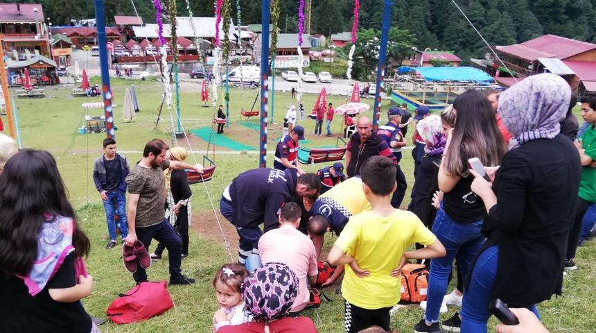 Ayder'de salıncak kazası! 