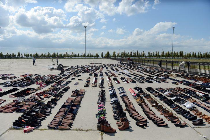 Eminönü’nde sular altında kalan ayakkabılar Yenikapı’da kurumaya bırakıldı G4