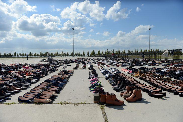 Eminönü’nde sular altında kalan ayakkabılar Yenikapı’da kurumaya bırakıldı G5