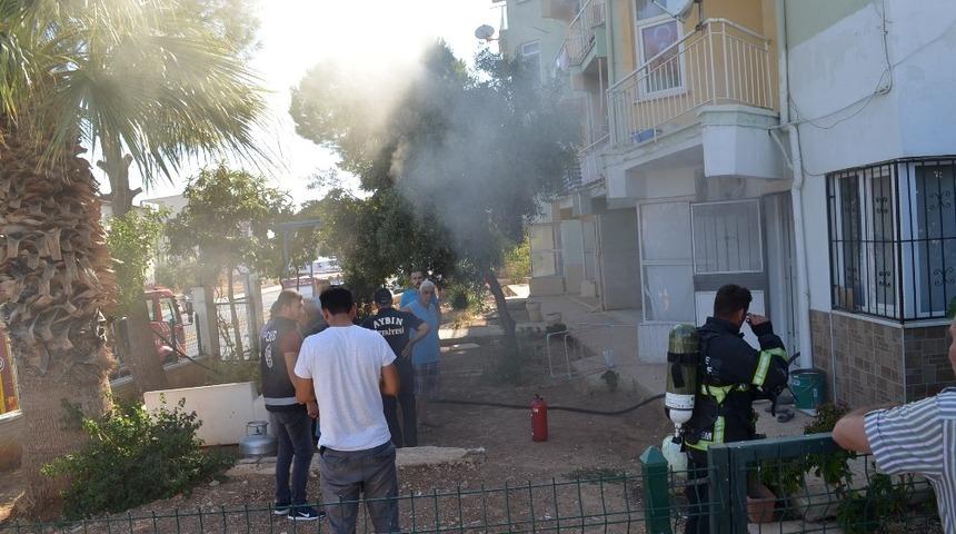Didim’de mutfakta çıkan yangın korkulu anların yaşanmasına neden oldu