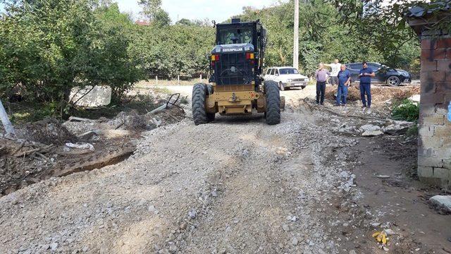 Yıkılan köprünün yerine geçici güzergah hizmet verecek