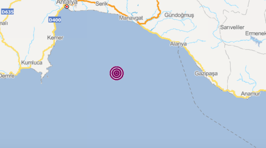 Son dakika: Akdeniz'de 4,3 büyüklüğünde deprem! 