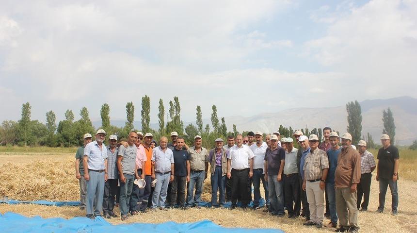 Erzincan&rsquo;da kuru fasulye &ccedil;eşidinin demonstrasyon hasadı yapıldı