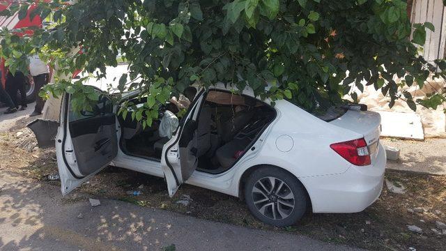 Otomobil, elektrik direğine çarptı: 1 yaralı