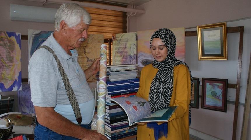 Ebru sanat&ccedil;ısı Şimşek&rsquo;ten kalfasına anlamlı hediye