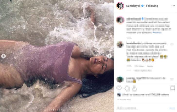 Salma Hayek, kendini dalgaların kucağına bıraktı G4
