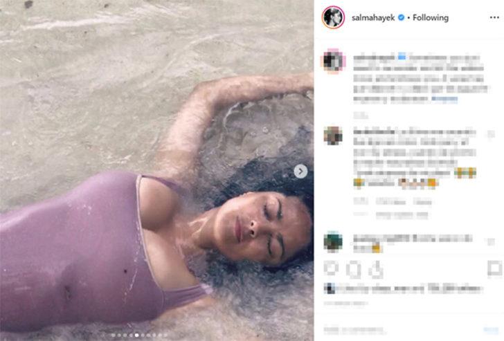 Salma Hayek, kendini dalgaların kucağına bıraktı G5