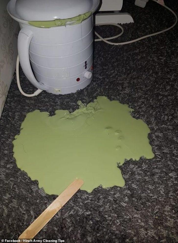 Halısına ağda döktü bulduğu yöntem beğeni topladı