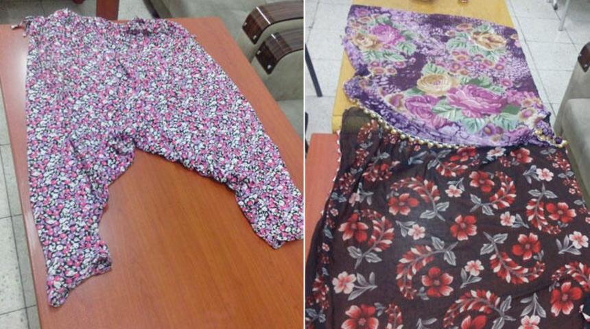 Kadın kıyafetiyle yakalandı