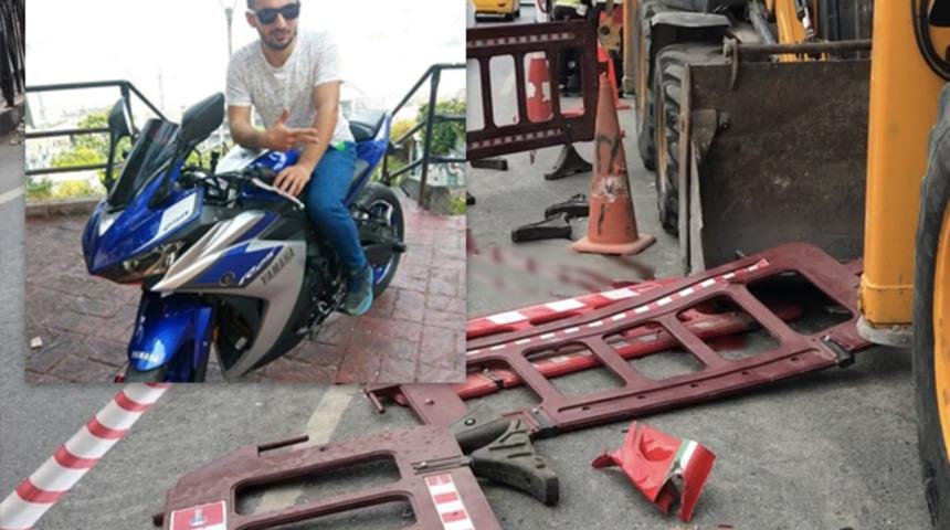 Karaköy'de motosikletli genç kepçenin dişlisine saplandı