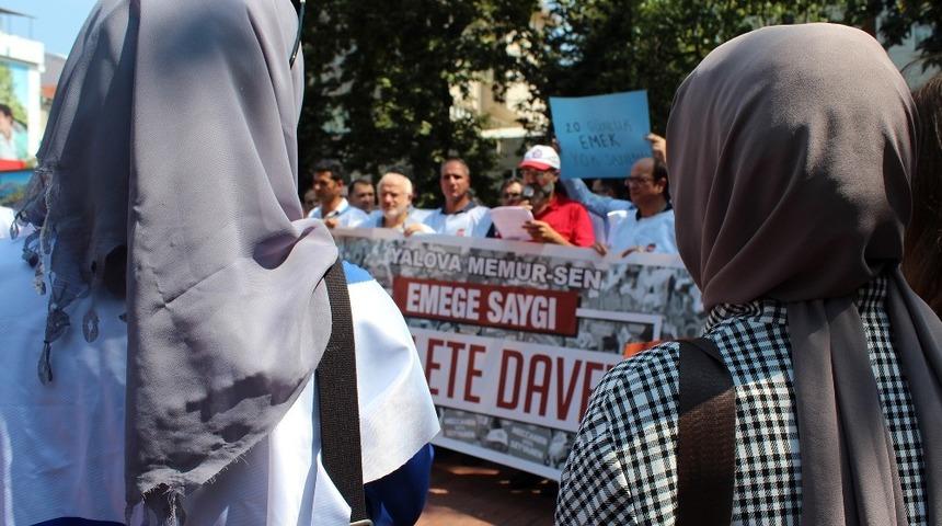 Memurlar zam i&ccedil;in meydana indi