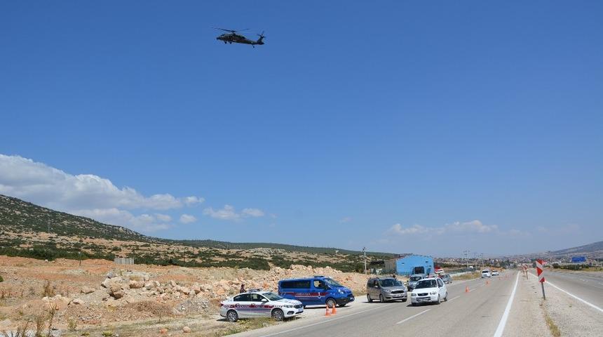 Korkuteli’nden Finike’ye helikopter destekli trafik uygulaması