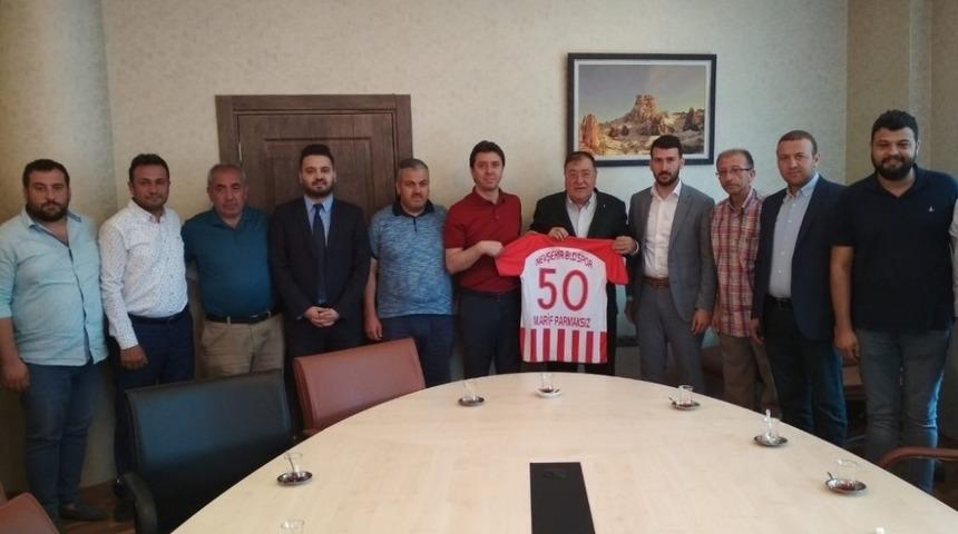 Nevşehir Belediyespor yönetimi, NTSO Başkanı Parmaksız’ı ziyaret etti