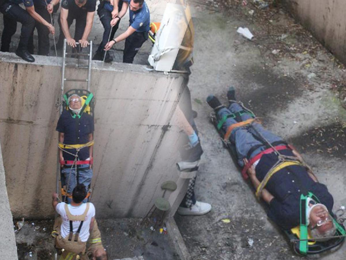 Kadık&ouml;y'de yaşlı adam 3 metreden d&uuml;şt&uuml;! 