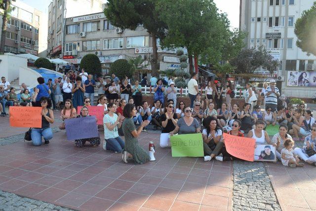 Aliağalı kadınlar Emine Bulut cinayeti için toplandı