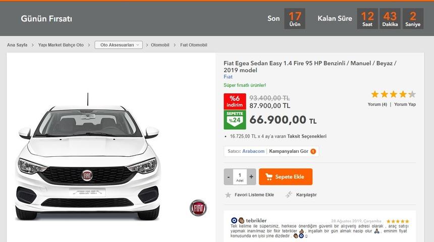 E-ticarette araba satışı başladı