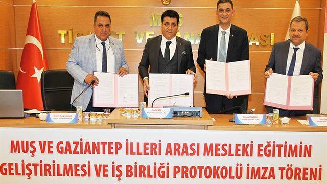 Gaziantep ve Muş illeri Arasında mesleki eğitimin geliştirilmesi ve işbirliği protokolü
