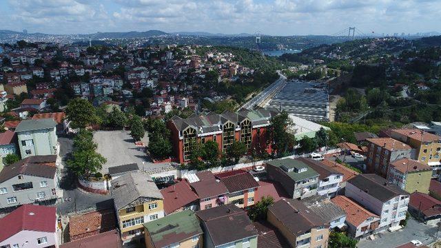 Sarıyer’de risk nedeniyle kapatılan okul havadan görüntülendi