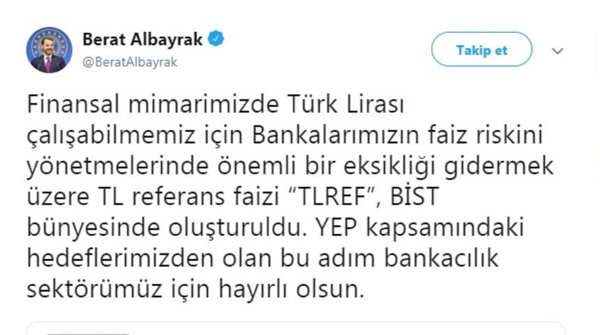 Bakan Albayrak'tan 'TLREF' açıklaması
