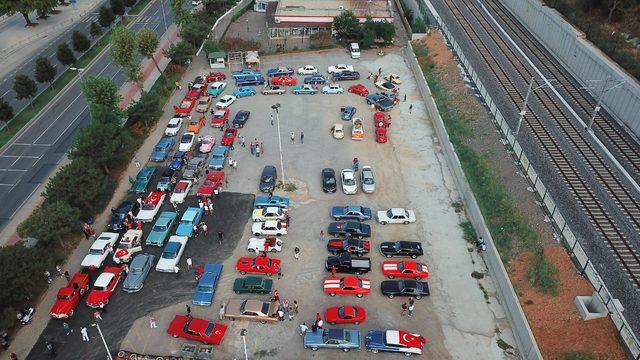 (havadan fotoğraflarla) - İstanbul'da klasik otomobillerden 30 Ağustos konvoyu