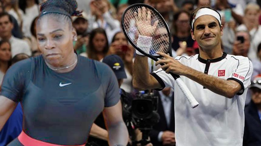 Federer ve Serena Williams ABD Açık'ta çeyrek finalde