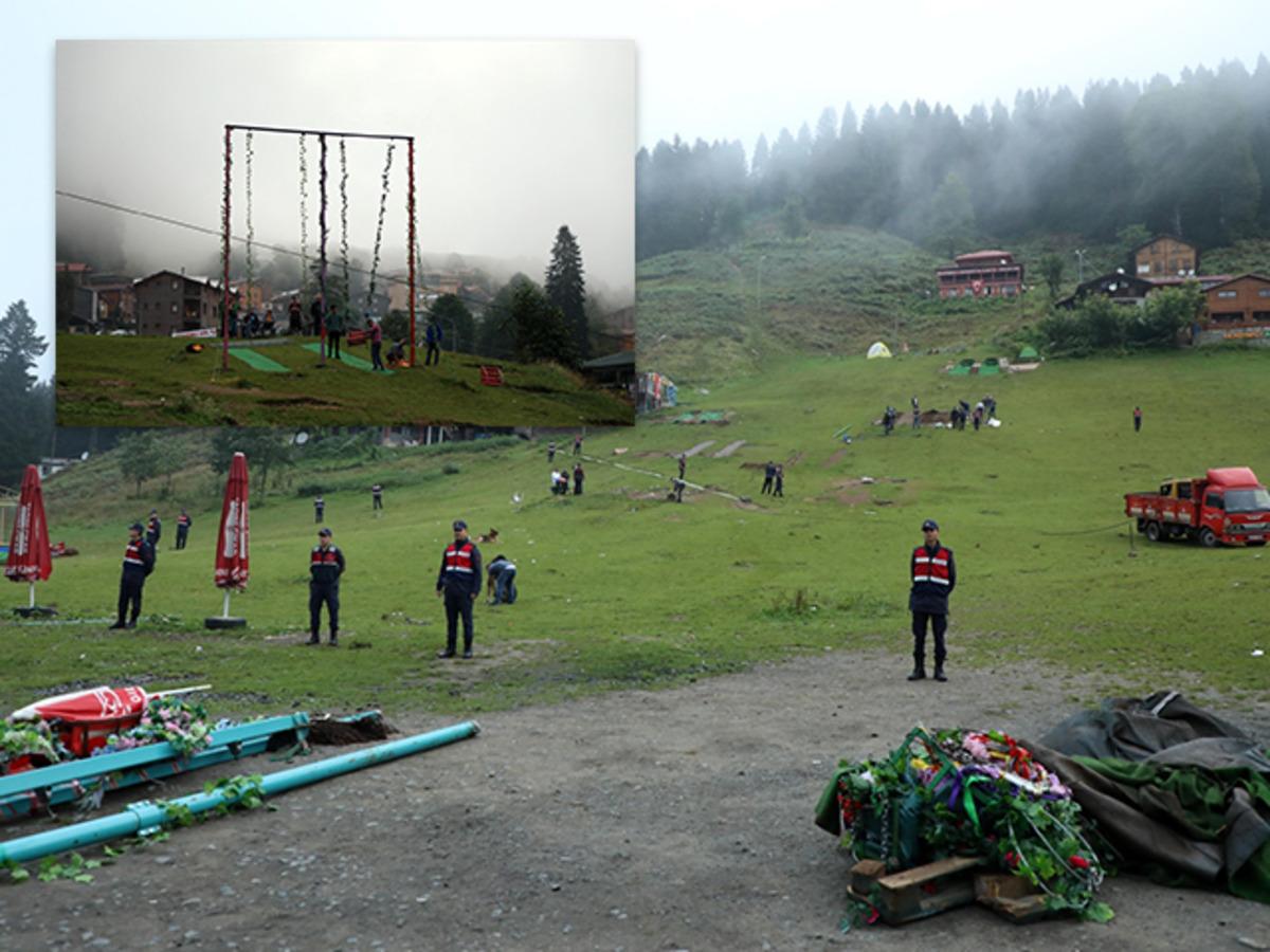 Ayder Yaylası'nda ka&ccedil;ak salıncaklar kaldırıldı