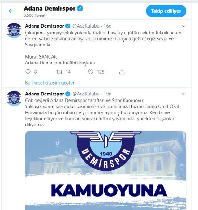 Adana Demirspor’da Ümit Özat ile yollar ayrıldı