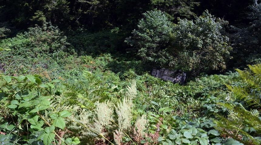 Kabad&uuml;z&rsquo;de otomobil u&ccedil;uruma yuvarlandı