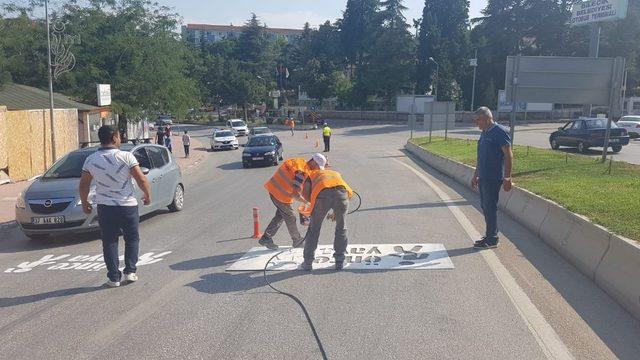 Bilecik’te “Önce Yaya” çizgi çalışması yapıldı