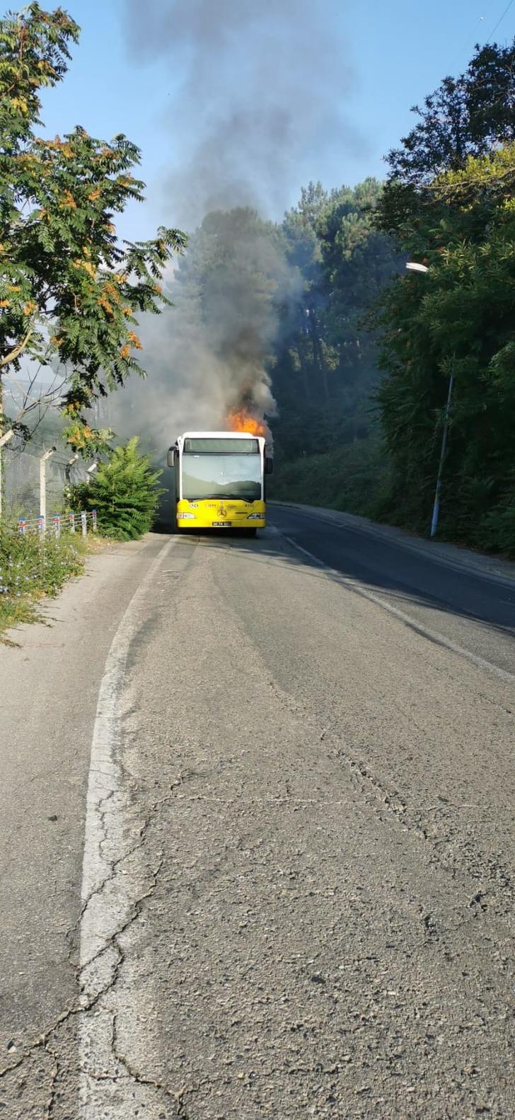 Beykoz'da korkutan olay! İETT otobüsü alev alev yandı G1