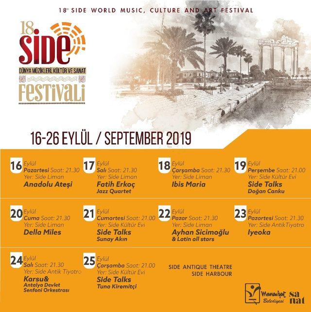 18. Side Dünya Müzikleri Kültür ve Sanat Festivali’ne doğru