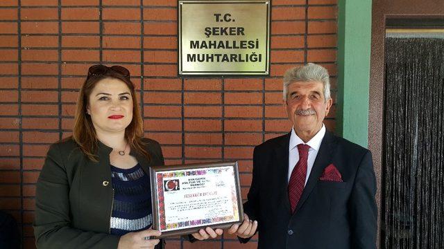 ESKÜDER’den Şeker Mahallesi Muhtarı Canan Arı’ya başarı ödülü